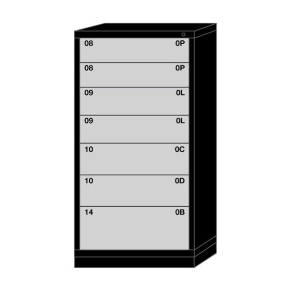 Lyon modular drawer cabinet eye-level height standard wide 7 drawers 683030000G