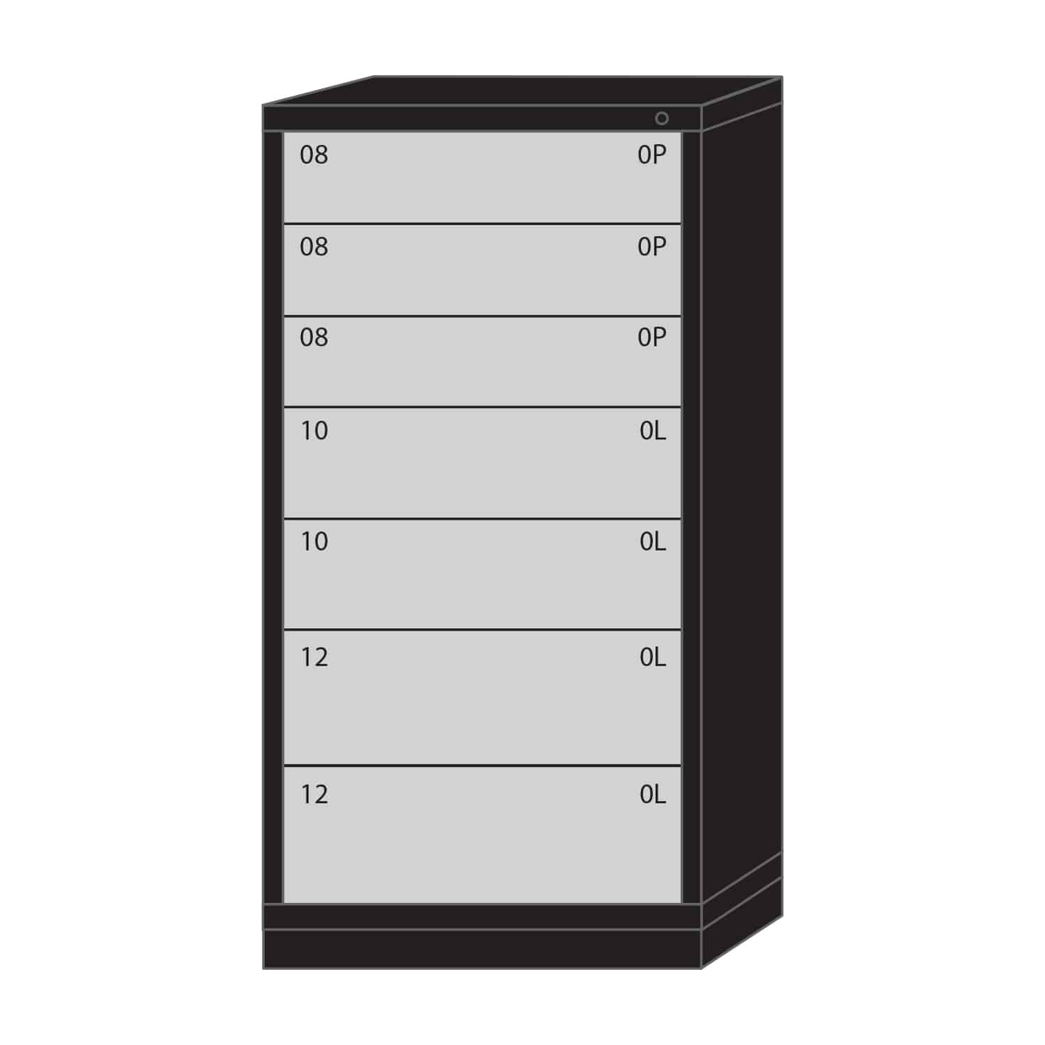Lyon Modular Drawer Cabinet Eye-Level Height Standard Wide 7 Drawers 6830301034