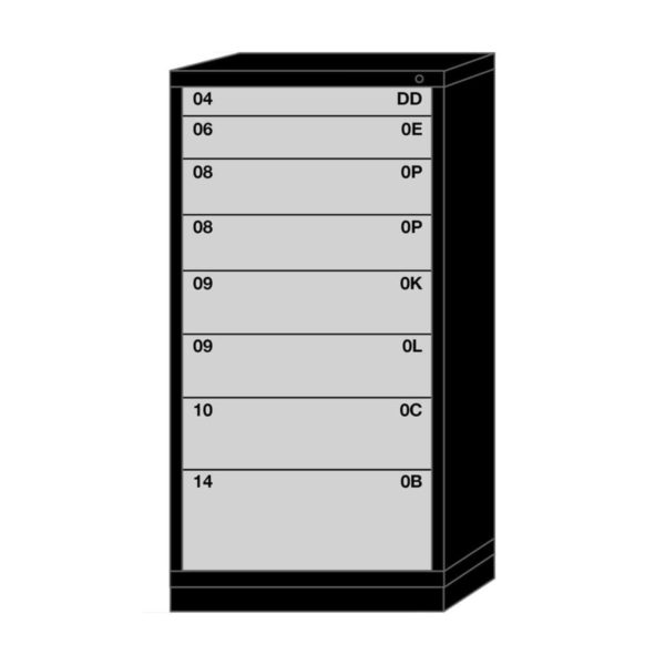 Lyon modular drawer cabinet eye-level height standard wide 8 drawers 683030000E