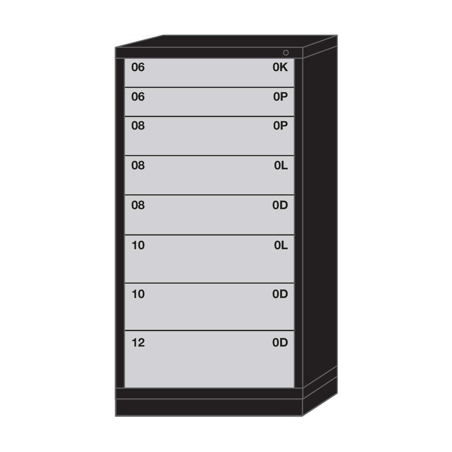 Lyon modular drawer cabinet eye-level height standard wide 8 drawers 6830301032