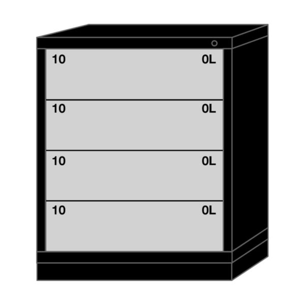 Lyon modular drawer cabinet mid-range height standard wide 4 drawers 4030301004