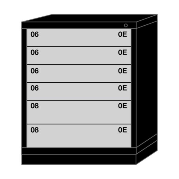 Lyon modular drawer cabinet mid-range height standard wide 6 drawers 4030301001