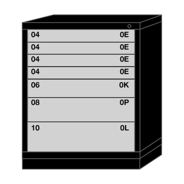 Lyon modular drawer cabinet mid-range height standard wide 7 drawers 4030301007