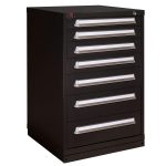 Lyon modular drawer cabinet standard wide counter height 7 drawer 4930301018 black