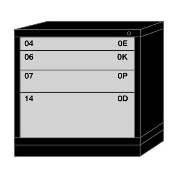 Lyon modular drawer cabinet table height standard wide 4 drawers 3130301001