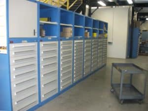 Modular Drawer Cabinets with Overhead Cabinets