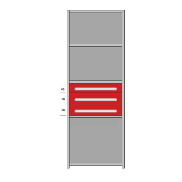 Lyon modular drawers in 36-inch wide shelving 3 drawers starter J115045