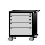 lyon modular mobile cabinet bench height with 5 drawers S3530301020