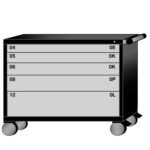 lyon modular mobile cabinet bench height with 5 drawers S3545301020
