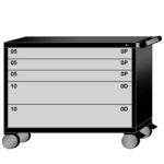 lyon modular mobile cabinet bench height with 5 drawers S3545301023