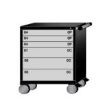 lyon modular mobile cabinet bench height with 6 drawers S3530301019