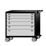 lyon modular mobile cabinet bench height with 6 drawers S3536301021