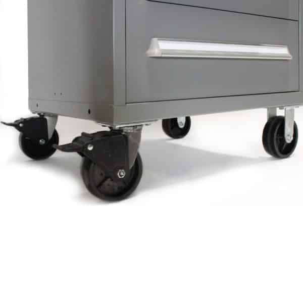 6 inch casters feature two rigid casters and two swivel casters with brakes.