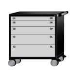 lyon modular mobile cabinet mid-range height with 5 drawers S4036301021