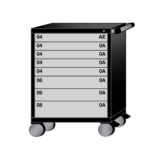 lyon modular mobile cabinet mid-range height with 8 drawers S4030301020