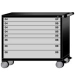 lyon modular mobile cabinet mid-range height with 8 drawers S4045301020