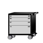lyon modular mobile cabinet table height with 4 drawers S3130301009