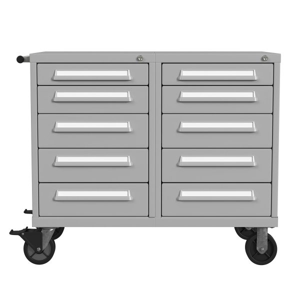 Lyon Modular Mobile Tool Cabinet Bench Height 45 inch Wide 10 Drawers S352230W1005 Front View