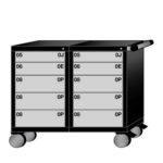 lyon modular mobile workstation 45 inch wide bench height with 10 drawers S352230W1005