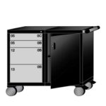 lyon modular mobile workstation 45 inch wide bench height with 4 drawers S352230W1003