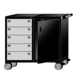 lyon modular mobile workstation 45 inch wide mid-range height with 5 drawers S402230W1002