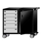 lyon modular mobile workstation 45 inch wide mid-range height with 6 drawers S402230W1001