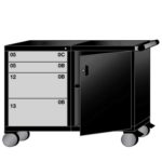 lyon modular mobile workstation 60 inch wide bench height with 4 drawers S353030W2003