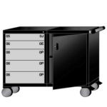 lyon modular mobile workstation 60 inch wide bench height with 5 drawers S353030W2002