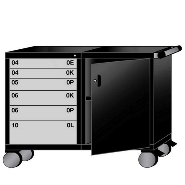 Lyon Modular Mobile Workstation 60"W Bench Height with 6 Drawers