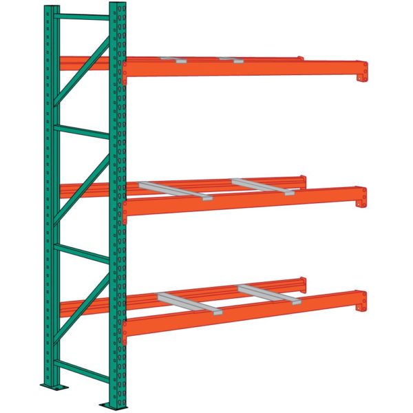 lyon pallet racking 12 foot high 6 front to back supports add on