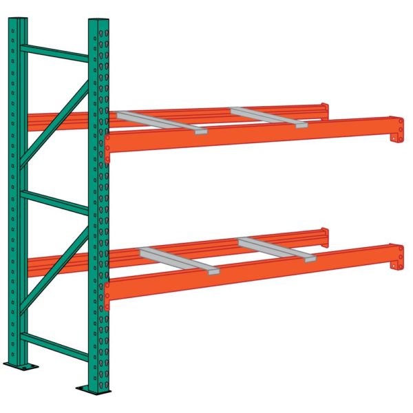 lyon pallet racking 8 foot high 4 front to back supports add on