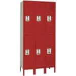 lyon pdq double tier locker three wide red baron