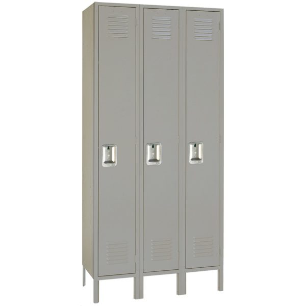 lyon pdq single tier locker three wide dove gray