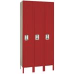 lyon pdq single tier locker three wide red baron