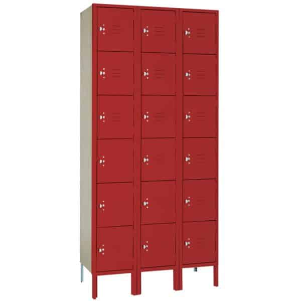lyon pdq six tier locker three wide red baron