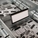 Lyon plastic clip-on label holder NF251DDL on drawer divider
