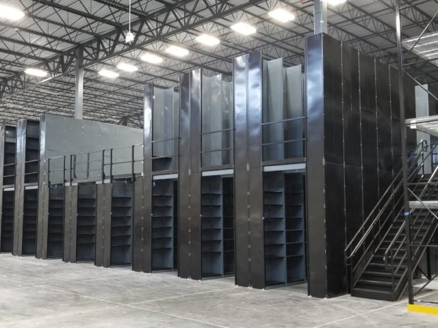 lyon two level warehouse shelving guide installed