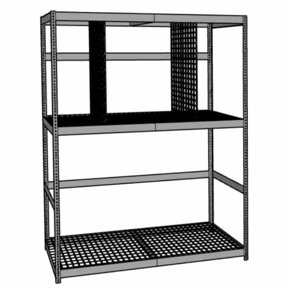 Lyon vertical storage rack with two vertical dividers