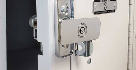 Lyon wall mount secure cell phone locker handle