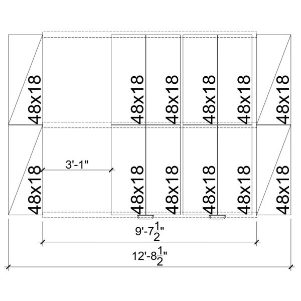Medium Rivet Rack Mobile Shelving System Elevation