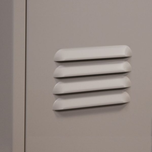 ValTec locker features four 6 inch louvers dove gray