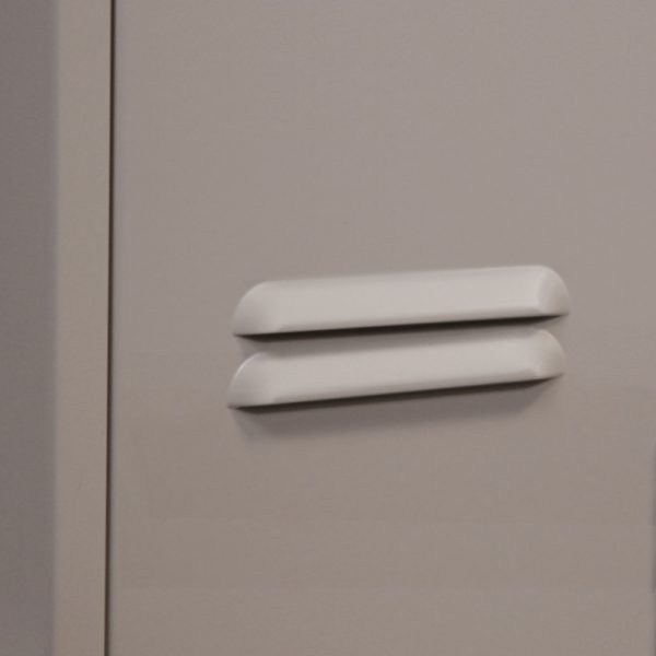 ValTec locker features two 6 inch louvers dove gray
